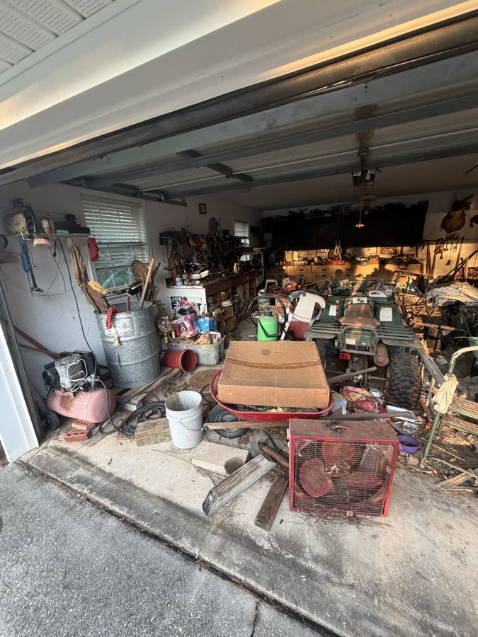 Garage cleanout before, Baldwin County AL