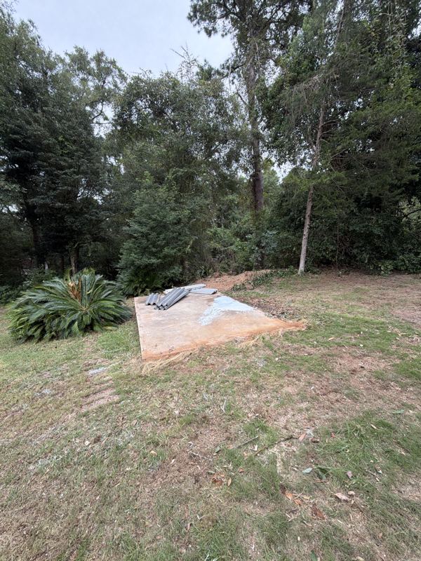 Storm-damaged shed demolition after, Baldwin County AL