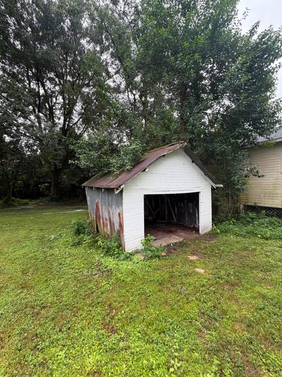 Old shed before demolition in Mobile, AL
